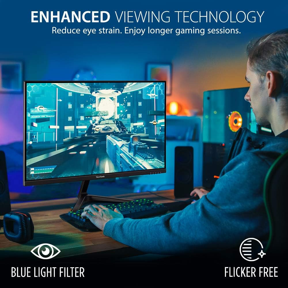 VX2718-P-MHD 27 Inch 1080P Gaming Monitor, 180Hz and 1Ms for Smooth Gameplay, Freesync and Eye Care Technology for Comfortable Viewing, HDMI, and Displayport Inputs